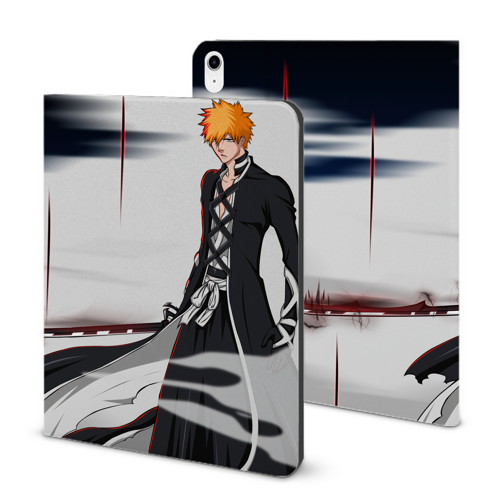 （画像用） ブリーチ BLEACH IPad ケース ブック型 PUレザー TPU 耐衝撃 軽量 薄型 ペン収納なし 全面保護 IPad 各モデル対応
